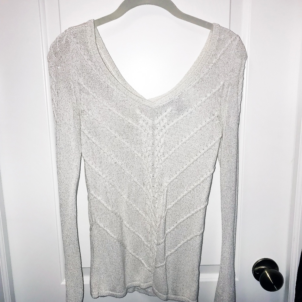 WHBM White Sparkly Sweater